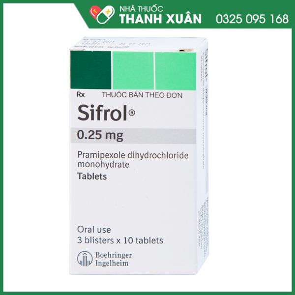Sifrol 0,25mg điều trị Parkinson vô căn